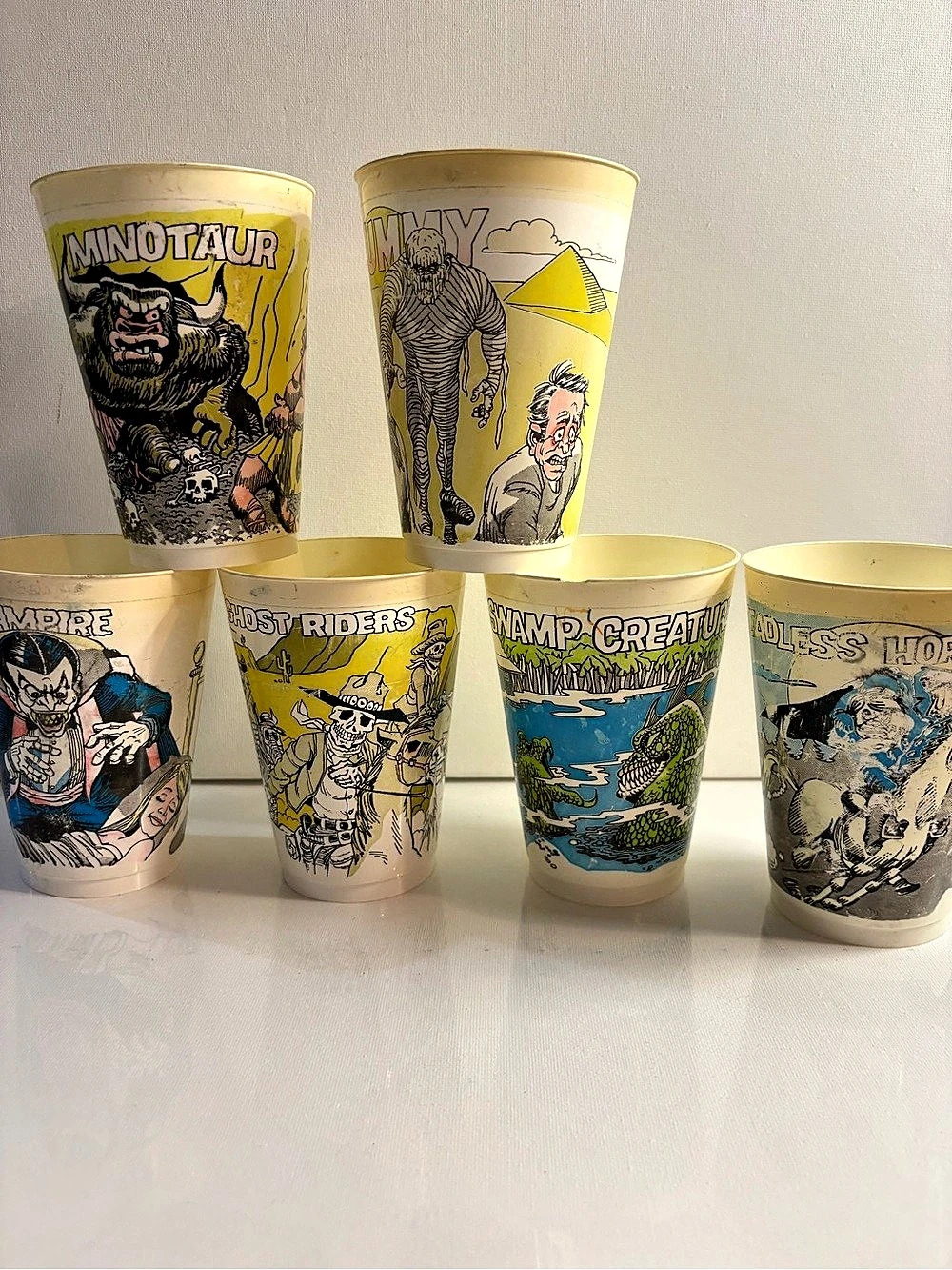 Vintage 7-Eleven Vintage 1970s 7-Eleven Monster Series Slurpee Cups (Lot of 6)